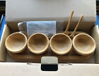 Pampered Chef 2247 Bamboo Cracker Cheese Deli Snack Tray 15" x 5" w bowls spoons