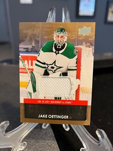 Jake Oettinger 2021-22 Upper Deck Debut Dates #DD-20 Jersey- Dallas Stars