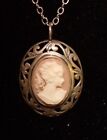 Sterling Silver And Cameo Pendant With 24 Chain