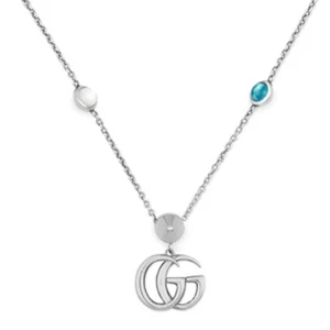 New Gucci Women's Sterling Silver GG Marmont Necklace YBB52739900100U - Picture 1 of 3