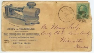 1870s Boston Nath'l L Chamberlain Bank and Railroad Stamps, 425 Washington St - Picture 1 of 1