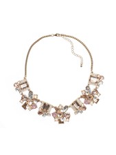New Review Women's Rhinestone Statement Necklace Knee Length Blush OneSize