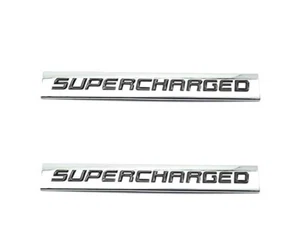 2x Metal Supercharged Logo Car Emblem Premium Auto Rear Trunk Side Fender Badge - Picture 1 of 3