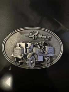 Halliburton Services Truck Mounted Pumpers Vintage 1982 Collectors Belt Buckle - Picture 1 of 7
