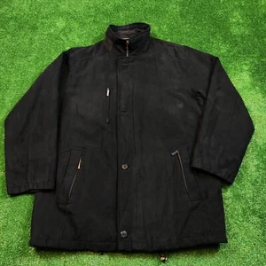 Bugatti Coat Jacket Adult 52 Black Full Zip Outdoors Quilted lining Button Mens* - Picture 1 of 17