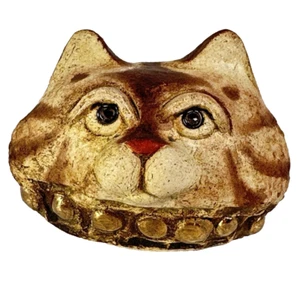 Vintage Dane Burr Cat Face Studio Pottery with Bell Inside Signed MCM - Picture 1 of 8