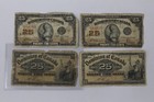 Lot of 4 Dominion of Canada Fractional Currency World Notes