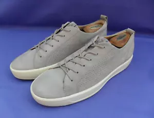 ECCO SOFT 8 MEN'S FASHION SNEAKER GRAY NUBUCK LEATHER Sz 11 EXTRA WIDTH EUC! - Picture 1 of 17