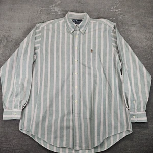 Ralph Lauren Herren 17-36 Yarmouth Gestreiftes Button Down Hemd Fleisch Pony - Bild 1 von 11
