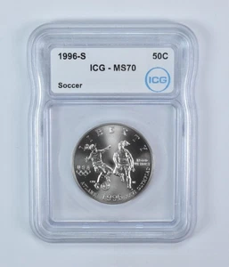 1996-S Olympic Soccer Commemorative Half Dollar MS70 ICG - Picture 1 of 5