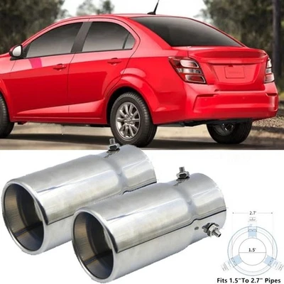 2xExhaust Tip Rear Tail Throat Muffler Stainless Steel For Chevrolet Aveo Foto 1 de 4