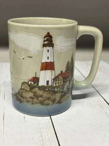 Vtg Otagiri Lighthouse Mug Beach Seagulls  Coffee Tea Cup - Picture 1 of 8