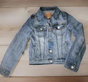 Kid's Levis Denim Jacket Sz Small 8-10 Years Blue Collared Button Front - Picture 1 of 7