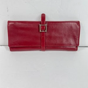 Envoltura en rollo de joyería de viaje de cuero rojo Donna Elena de Italia - Imagen 1 de 8