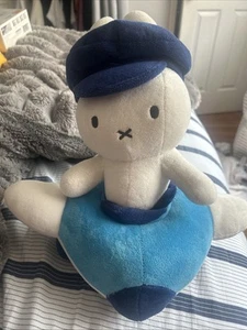 Nijntje Miffy weißer Hase Kaninchen im Flugzeug abnehmbarer Schwanz Bruna Plüsch 14 Zoll Vintage - Bild 1 von 8