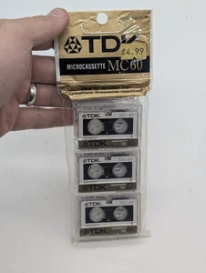3pz TDK MC-60 MC60 Microcassette Nastro Cassetta Vuoto 60 Min D-MC60U3 dal 1988 - Foto 1 di 3