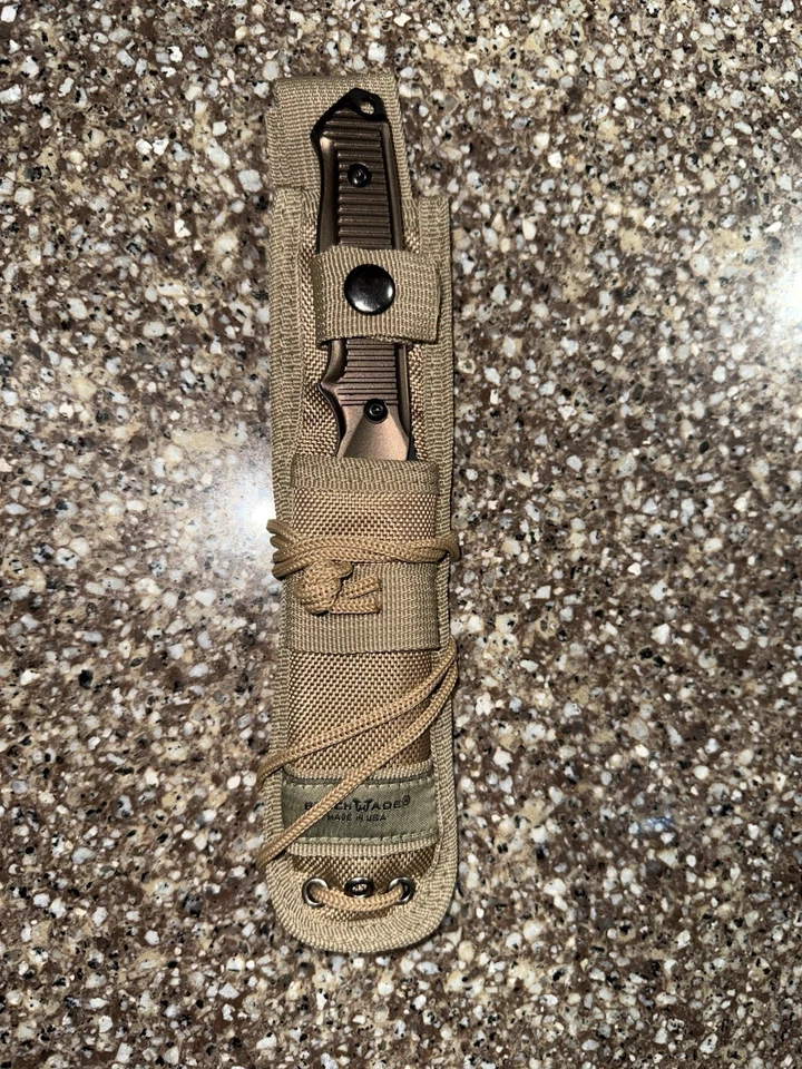 Benchmade 140BKSN Nimravus 4.5" Blade, Coyote Aluminum Handles, Coyote Sheath - Image 1 of 4