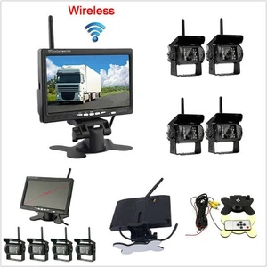 Telecamera di backup wireless 4 autobus camion +7" LCD sistema di assistenza monitor retromarcia - Foto 1 di 12