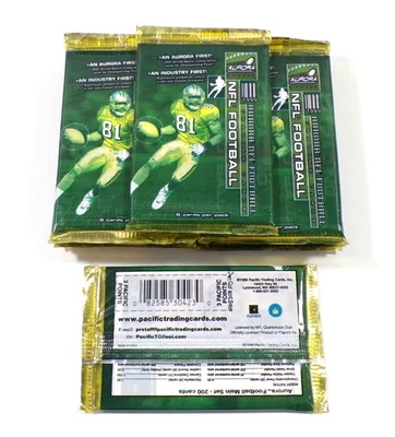 Lot of (12) 1999 Pacific Aurora Football Unopened Factory Sealed Packs - Image 1 of 2