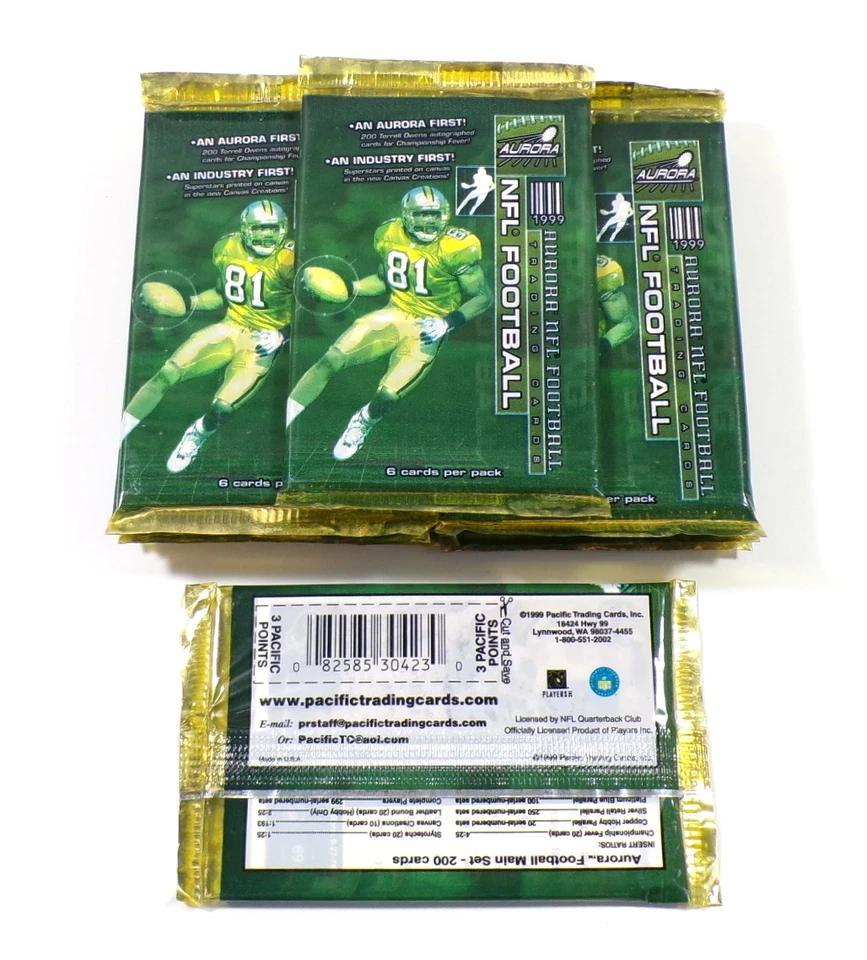 Lot of (12) 1999 Pacific Aurora Football Unopened Factory Sealed Packs - Image 1 of 2