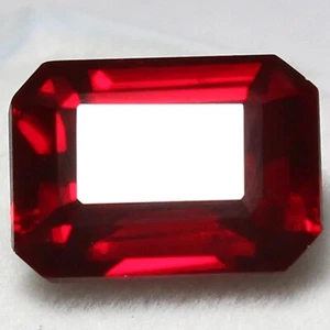 Natürlicher 7,75 ct zertifizierter blutroter Taubenrubin 12 x 9 mm Smaragd atemberaubende Edelsteine - Bild 1 von 6
