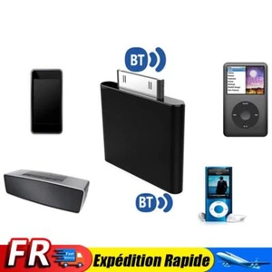 Adaptateur récepteur professionnel émetteur audio 30 broches pour iPod (noir) - Photo 1/10
