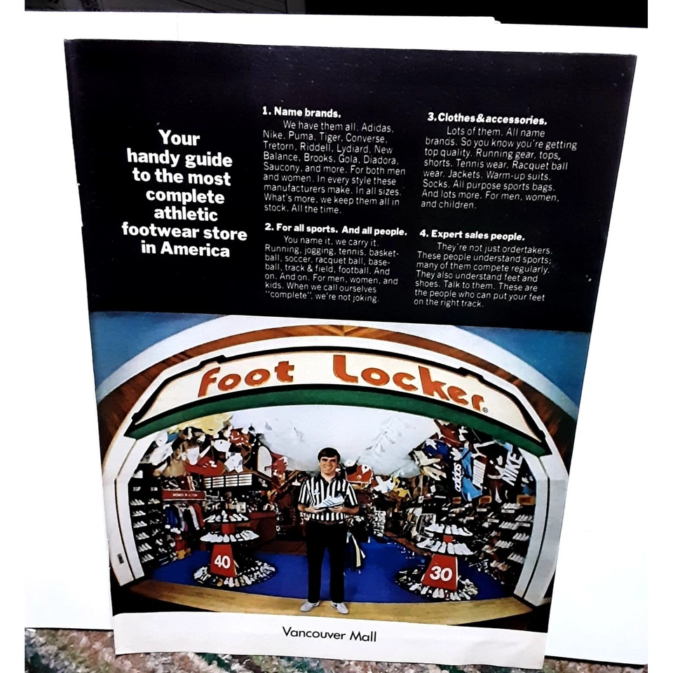 Zapatos Foot Locker 1979 Vancouver Mall Canadá anuncio impreso vintage años 70 Foto 1 de 1
