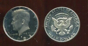 1982-S CLAD PROOF Kennedy mezzo dollaro GEMMA BU (D327) - Foto 1 di 2