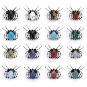 Natürlicher Edelstein Perlen Chakra-Spinne Anhänger Brustnadel Insektenbrosche - Bild 1 von 19