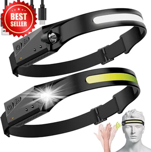 Headlamp Rechargeable, 230° Wide Beam Head Lamp LED with Motion Sensor for Adult - Picture 1 of 12