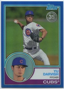 Yu Darvish 2018 Topps '83 Topps Silver Pack Chrome BLUE Refractor Card SP/150 