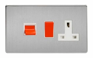 Interruptor de cocina Varilight XDS45PWS 45A de acero cepillado sin tornillos + enchufe de 13A - Imagen 1 de 1