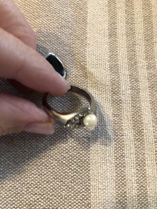 STERLING SILVER 925 Cultured PEARL SOLITAIRE RING SIZE: 8 New with Tag - Picture 1 of 4