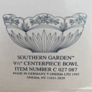 Oneida Crystal Southern Garden 9 1/2" Herzstück Schale C027087 Deutsch Neu Box - Bild 1 von 5