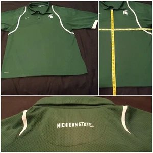 Camisa Polo Para Hombres Nike Grande Verde Dri-Fit Michigan State Spartans Manga Corta - Imagen 1 de 9