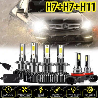 For Mercedes-Benz E350 E320 E550 -6x LED Headlight & Fog Light Bulbs Kit - Image 1 of 4