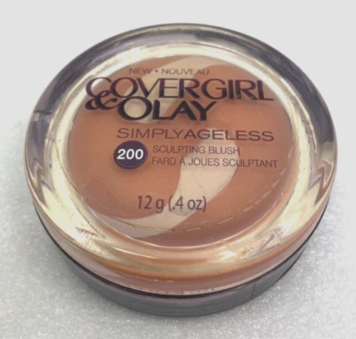 Rubor esculpido CoverGirl & OLAY SIMPLEMENTE SIN EDAD #200 peluche melocotón **VENDIDO COMO ESTÁ Foto 1 de 4