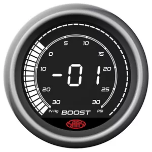 SAAS Muscle Digital Series SG41211 Boost Vacuum Gauge - 30in Hg-30psi 52mm - Picture 1 of 3