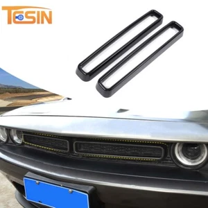 2X Front Grille Insert Mesh Cover Trim Decor for Dodge Challenger 2015-23 Black - Picture 1 of 11
