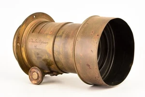 Lente de latón Darlot Opticien B.F & Co 330 mm f/4 Petzval con enfoque de piñón y rack V24 - Imagen 1 de 12