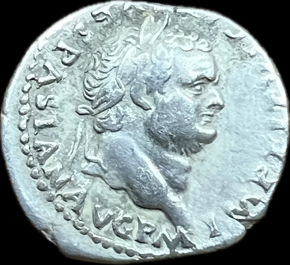 DENARIO DE PLATA ROMANO ANTIGUO - TITUS, 79 D.C.; ¡CASI EXTREMADAMENTE FINO! Foto 1 de 2