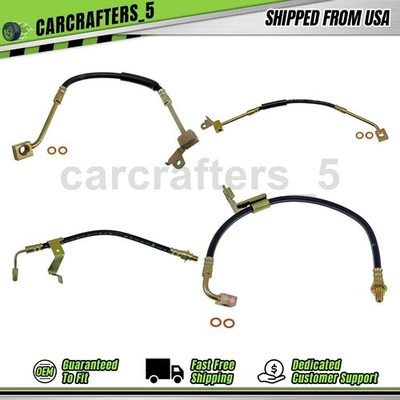 4 Front Rear Brake Hydraulic Hose For 1998-2000 Chrysler Cirrus 2.4L - Image 1 of 4