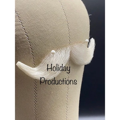 Bigote de Papá Noel ventilado a mano de 4,5” nuevo 100 % cabello humano en encaje Foto 1 de 4