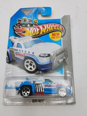 Hot Wheels #50 HW City-HW 2013 City Works REPO DUTY variante blanca/azul con 5 velocidades Foto 1 de 3