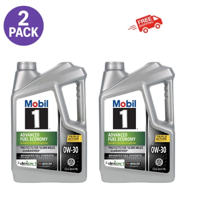 2 包 - 美孚 1 号高级燃油经济性全合成机油 0W-30,5 夸脱 — 第 1/4 张图片
