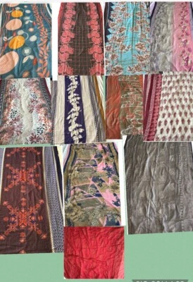 Bulk Lot Of 12 + 1 Free Ethnic Duppata Scarf Printed Chiffon Wrap Stole Gifts - Image 1 of 4