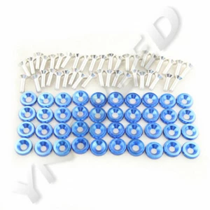 40pcs Unviersal Billet Fender Bumper Washer Bolt Engine Bay Dress Up Kit Blue - Picture 1 of 3
