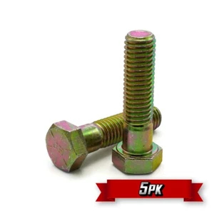 Hex Head Cap Screw, 1/2"-13 x 5-1/2" (4" Shoulder), Yellow Zinc, GR.8 {5pk} - Picture 1 of 1