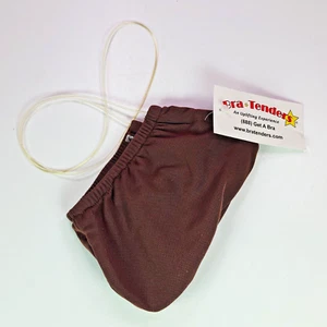 BraTenders NYC Herren Modesty Pouch mit klarem Taillenstring Large BTHoudini braun - Bild 1 von 7