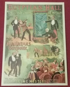 VICTORIAN SMALL CARD POSTER/LEAFLET, EGYPTIAN HALL ,FANTASTIC HISTORY ,SOUVENIR - Picture 1 of 8